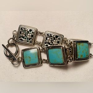 Turquoise & sterling Southwest bracelet from ParkCity. 7.5” Mother's Day gift!